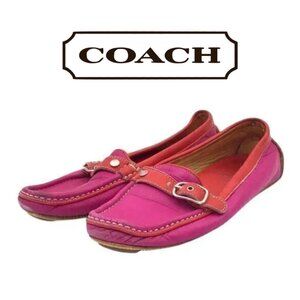 COACH Women's Pink Moc Toe Comfort Slip-On Loafer Flats - Size 6B